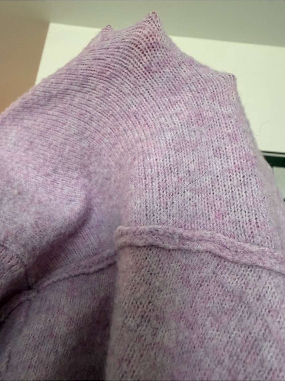 BGD Pink Cropped V-Neck Sweater with Grey Trim - Picture 5 of 5